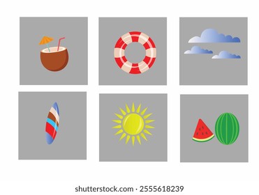 Holiday celebration summer set vector