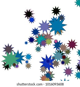 Holiday celestial background Festive Confetti. Scatter of contoured stars.
Dynamic Motion Vector background for holiday, celebration decorations, paper packaging, textile design, covers.
