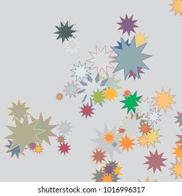 Holiday celestial background Festive Confetti. Scatter of contoured stars.
Dynamic Motion Vector background for holiday, celebration decorations, paper packaging, textile design, covers.
