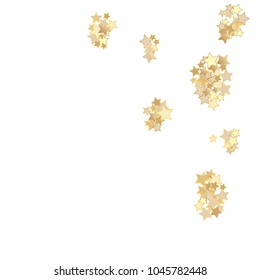 Holiday celestial background. Festive Confetti vector illustration. Scatter of stars. Abstract Dynamic Motion Vector background for celebration decorations, paper packaging, textile design