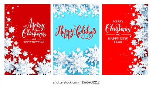 Holiday Chrismas festive cards set