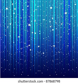 Weihnachtshintergrund mit blauen Rochen, Schneebällen und Sternen