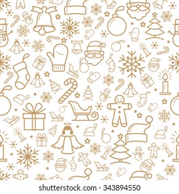 Holiday and Christmas background with icons