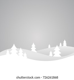 Holiday christmas background with winter landscape. Vector illustration