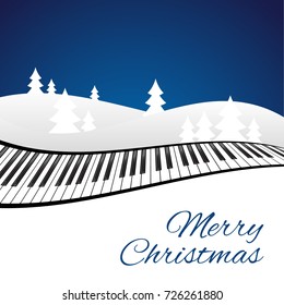 Holiday christmas background with winter landscape. Vector illustration