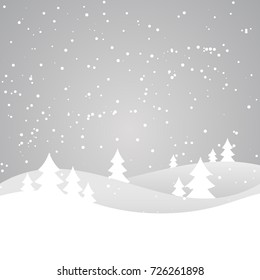 Holiday christmas background with winter landscape. Vector illustration