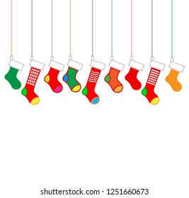 holiday christmas celebration decoration, gift colored socks