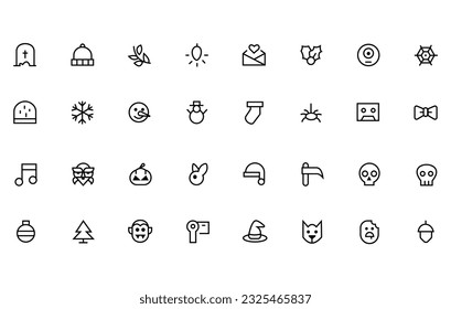 Holiday, christmas, halloween, easter icons. isolated line icon vector illustration