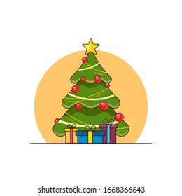 Holiday Christmas Ornament Flat Illustration