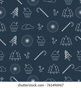 Holiday Christmas Seamless Pattern Template Design Vector