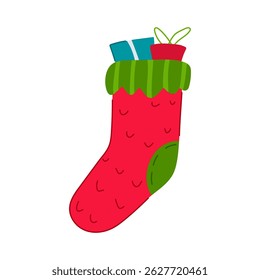 holiday christmas sock cartoon. cheer cozy, ornament surprise, custom family holiday christmas sock sign. isolated symbol vector illustration
