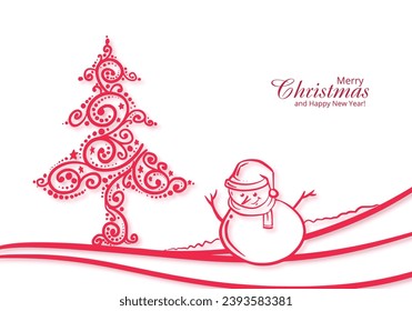 Holiday christmas tree card landscape background