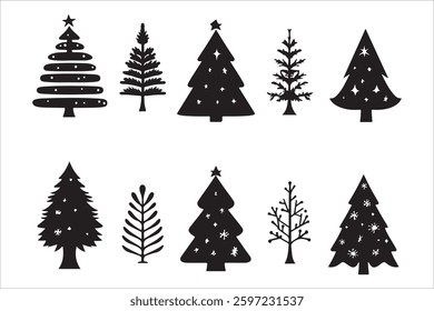Holiday Christmas Tree Clipart Bundle

