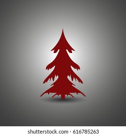 holiday christmas tree isolated, vector illustration