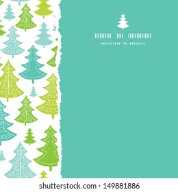 Holiday Christmas trees square torn seamless pattern background