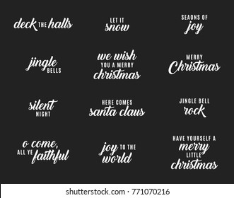 Holiday Christmas Vector Text Background Set