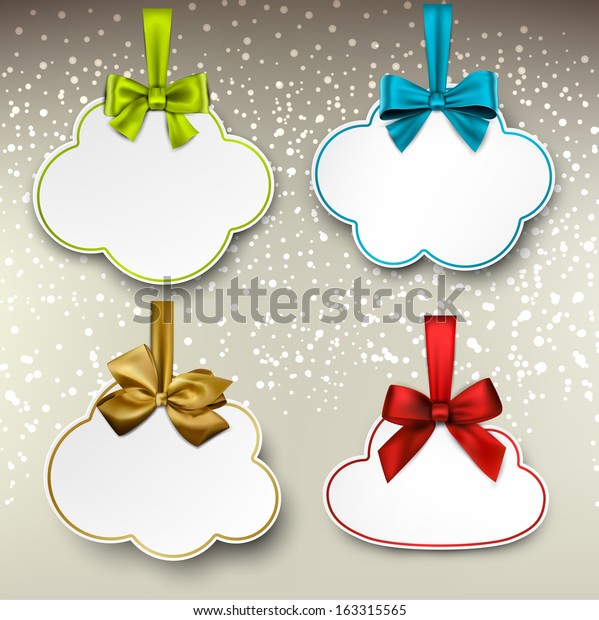 Holiday Cloud Gift Cards Color Ribbons 库存矢量图（免版税）163315565 Shutterstock
