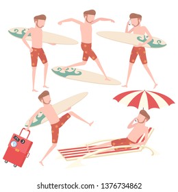 Holiday collection of people on the beach