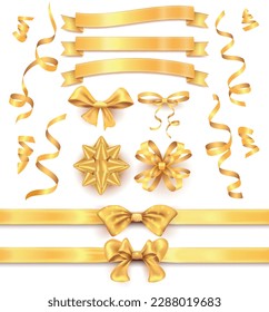 Red Gift Ribbon Vector. Gift bows with ribbons. Vector