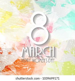 Holiday colorful card with iris flowers. 8 March. Happy women's day. Vector abstract  illustration.