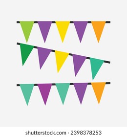 Holiday Colorful illustration in flat vector cartoon style. Xmas tree with geometrical patterns, stars, and abstract elements