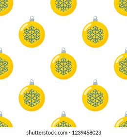 Holiday colorful seamless pattern. Background with christmas balls. Template for design of wallpaper, gift paper, textile covers, backgrounds, greeting cards. Vector illustration.