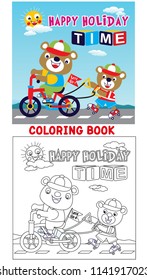 holiday coloring book cartoon vector
