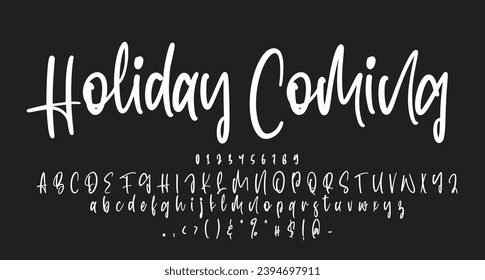 holiday coming handwritten font Best Alphabet Alphabet Brush Script Logotype Font lettering handwritten