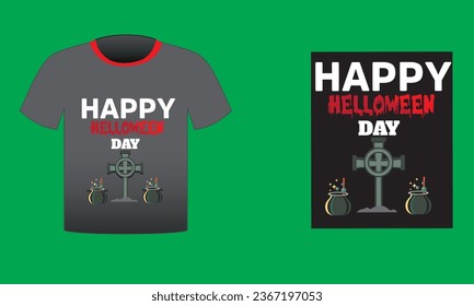 Holiday concept, Halloween party in cartoon style! Halloween promotional holiday poster or banner with creepy anthropomorphic balloons and eyes on isolated white background with place for text