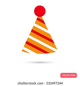 Holiday cone hat color icon. Flat design for web and mobile