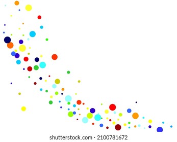  Holiday confetti circles in memphis style.  Flying confetti. Vector illustration. Typographic design.