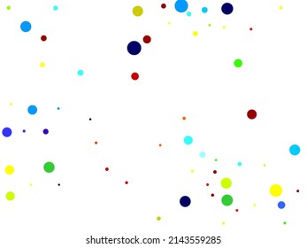 Holiday confetti circles in memphis style. Random, chaotic polka dot. Bright background for party invites, wedding, cards, phone Wallpapers. Decor fun spot card. Happy mood.
