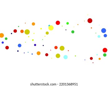  Holiday confetti circles in memphis style.  Flying confetti. Vector holiday illustration.
