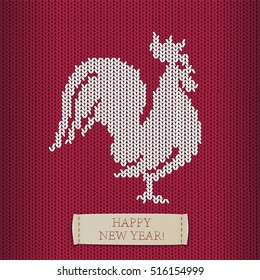 Holiday congratulation - Happy New Year. Vector jersey Cock 