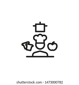 Holiday cooking line icon. Chef, soup, recipe. Kitchen concept. Can be used for topics like restaurant, menu, culinary