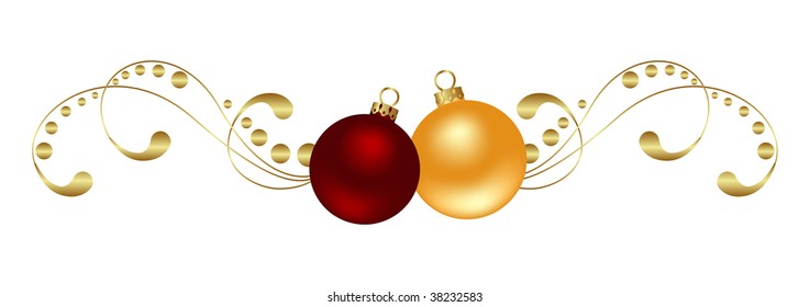 Holiday corner element isolated on a white. Vector illustration.