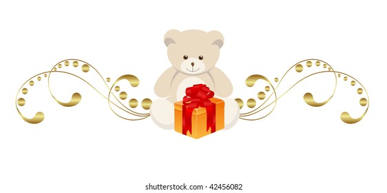 Holiday corner element isolated on a white. Vector illustration.