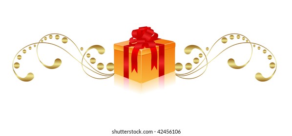 Holiday corner element isolated on a white. Vector illustration.