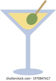 Holiday cosmopolitan coctail, icon illustration, vector on white background