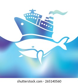 holiday cruise ship - big whale - symbol sea