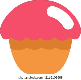 Holiday cupcake, illustration, vector on a white background.