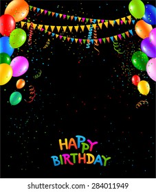 Holiday dark background with place for text for birthday event