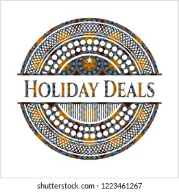 Holiday Deals arabic badge. Arabesque decoration.