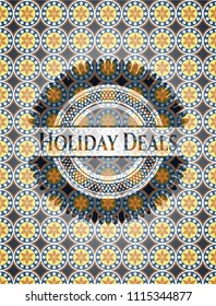 Holiday Deals arabic style badge. Arabesque decoration.