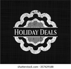 Holiday Deals chalk emblem written on a blackboard