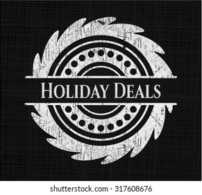 Holiday Deals chalkboard emblem on black board