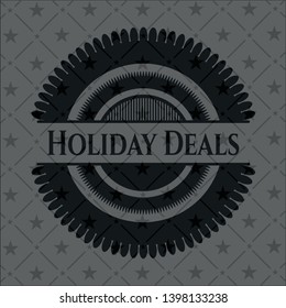 Holiday Deals dark badge. Vector Illustration. Detailed.