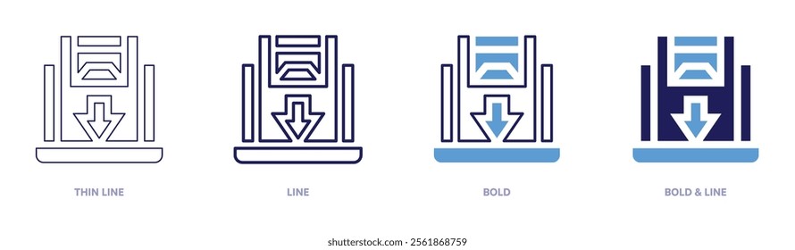 Holiday deals icon in 4 different styles. Thin Line, Line, Bold, and Bold Line. Duotone style. Editable stroke.