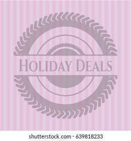 Holiday Deals pink emblem. Retro