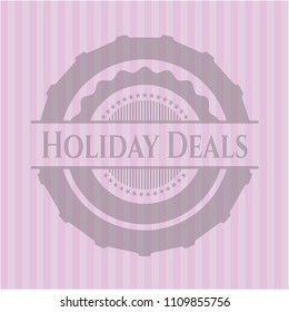 Holiday Deals pink emblem. Vintage.